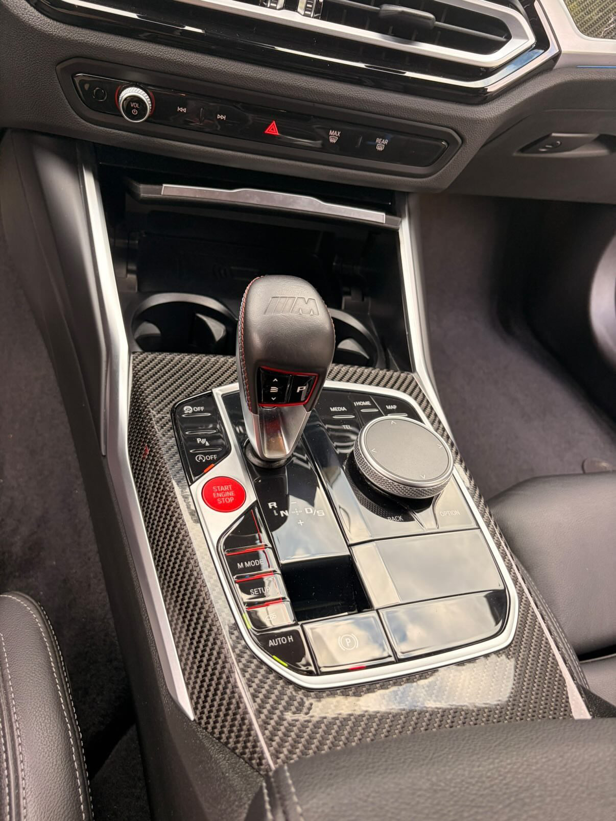 BMW M2 carbon fiber center console